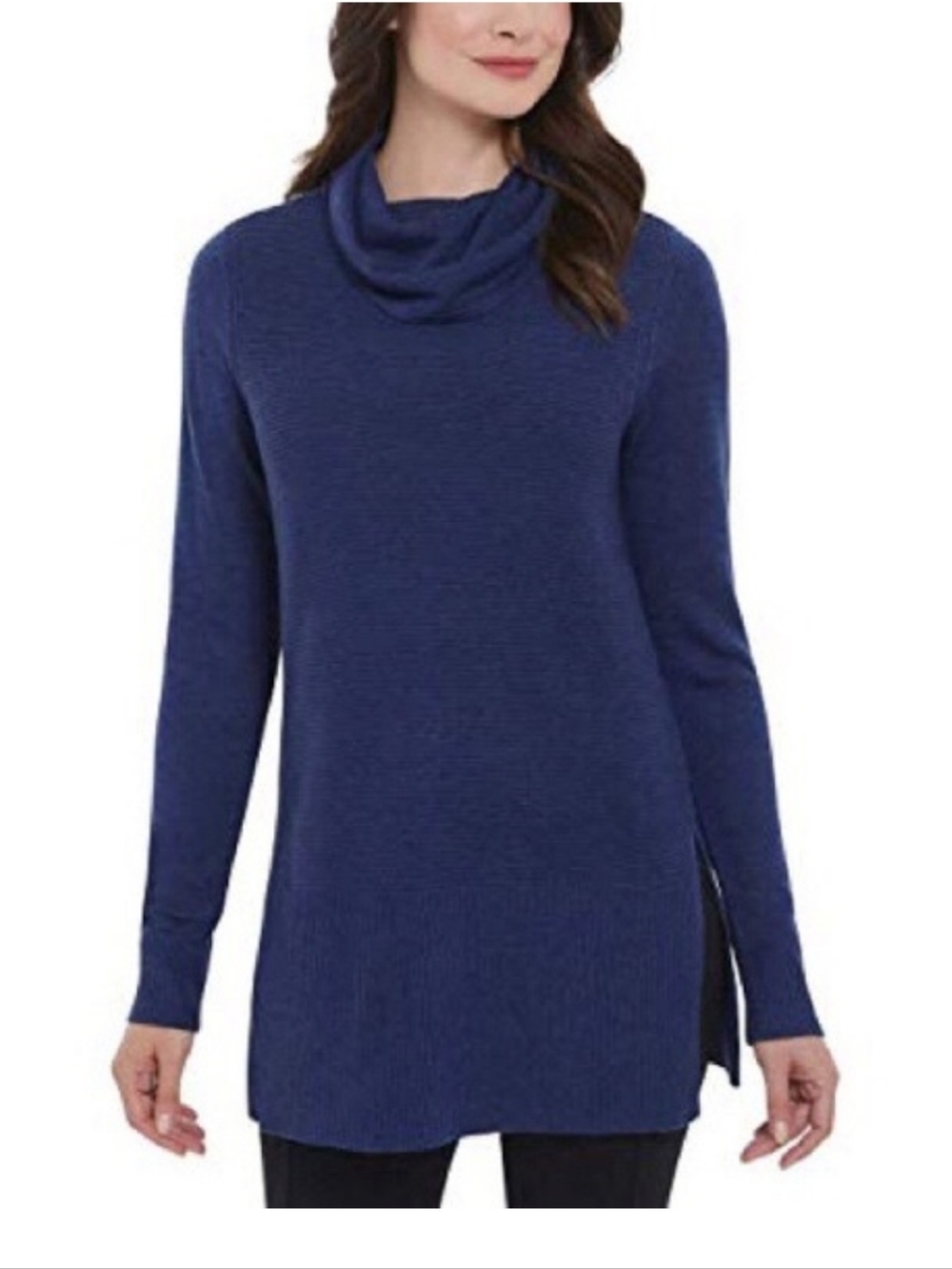 Navy Cashmere Tunic Sweater